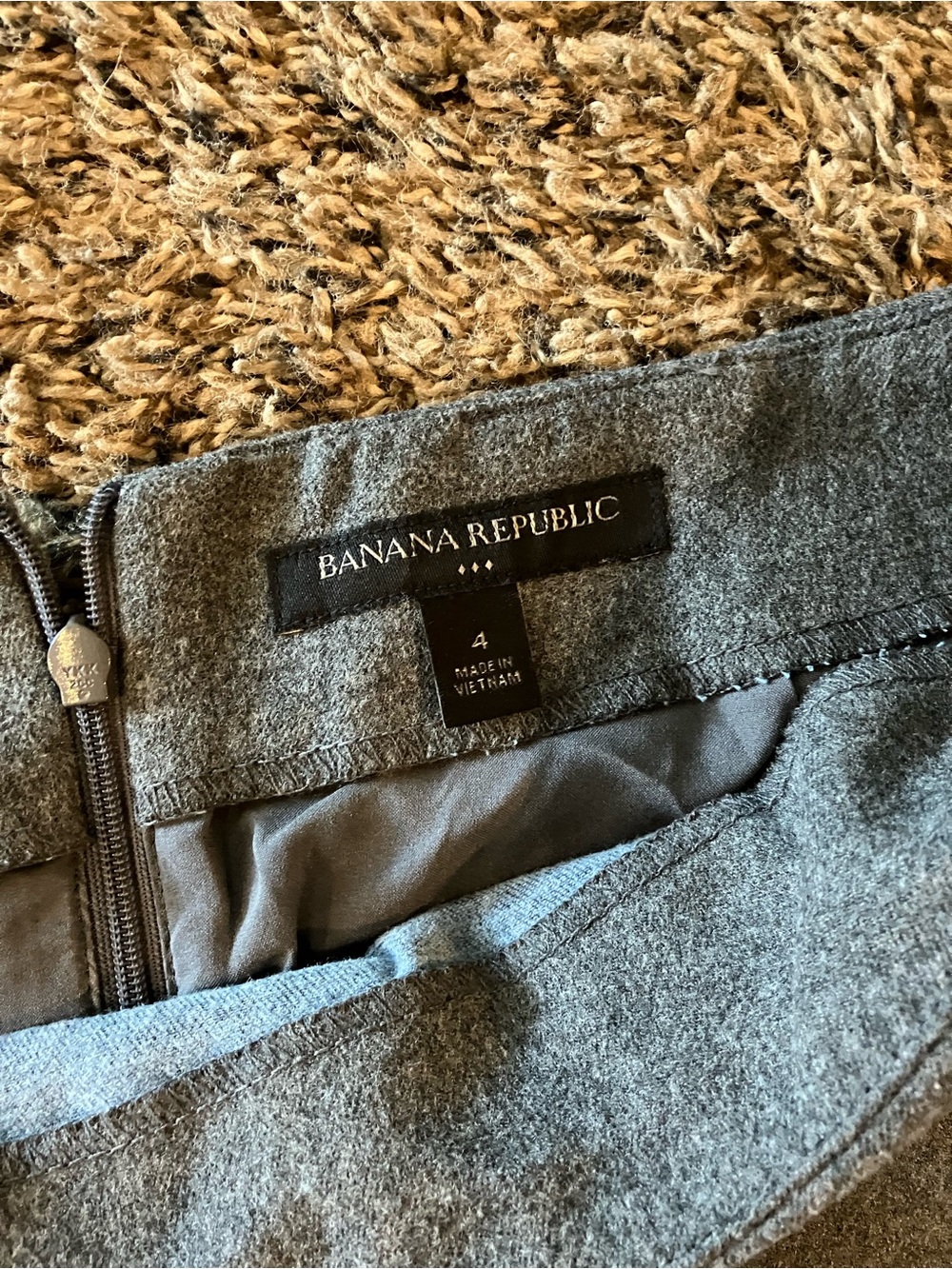 Banana Republic Flannel Charcoal Gray Pencil Skirt
